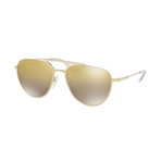 Prada // Men's Aviator Sunglasses // Matte Gray + Gray Gradient Mirror