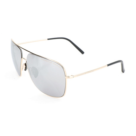 Men's P8607 Sunglasses // Light Gold + Mercury + Silver Mirror