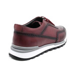 Perforated Toe Sneaker // Burgundy (US: 8.5)