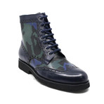 Camouflage Lace Up Boot // Navy (US: 8)