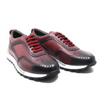 Perforated Toe Sneaker // Burgundy (US: 8)