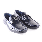 Patent Leather Buckle Driver // Navy (US: 10)