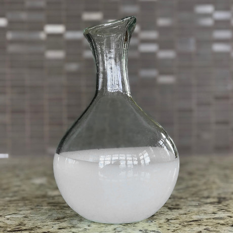 Handblown Glass Carafe // White Base