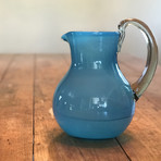 Handblown Glass Pitcher // Aqua