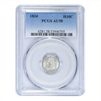 1834 Capped Bust Half Dime PCGS Certified AU58