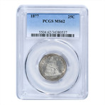 1877 Seated Liberty Quarter PCGS Certified MS62