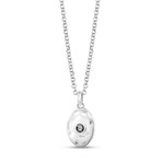 Oval Anchor Necklace // Silver + Black