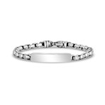 Rectangle Box Link ID Bracelet // Silver (X-Small // 7")