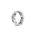 Lava Rock Band Ring // 7mm // Silver (Size 8)