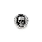 Skull Head Signet Ring // Silver (Size 8)