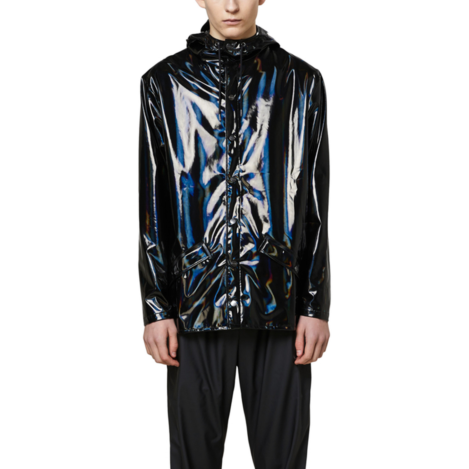 Holographic Jacket // Holographic Black (S) - Rains - Touch of Modern