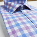 Adams No Sweat Dress Shirt // Blue + Pink + White (Small Slim Fit)