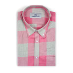 Charlotte Featherweight Shirt // Pink + Gray (Small Slim Fit)