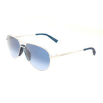 Men's EZ0096 Sunglasses // Shiny Palladium + Gradient Blue