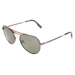 Men's EZ0103 Sunglasses // Shiny Gunmetal + Green