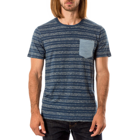 T-Shirt // Blue + White Stripe (S)