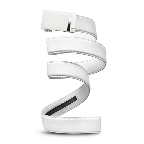 Alpine Leather Belt // White (Small // 28"-32" Waist)