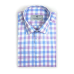 Adams No Sweat Dress Shirt // Blue + Pink + White (Small Slim Fit)