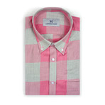 Charlotte Featherweight Shirt // Pink + Gray (Small Slim Fit)