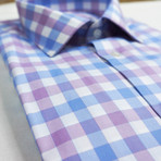 Adams No Sweat Dress Shirt // Blue + Pink + White (Small Slim Fit)