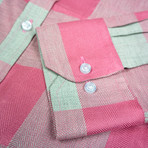 Charlotte Featherweight Shirt // Pink + Gray (Small Slim Fit)