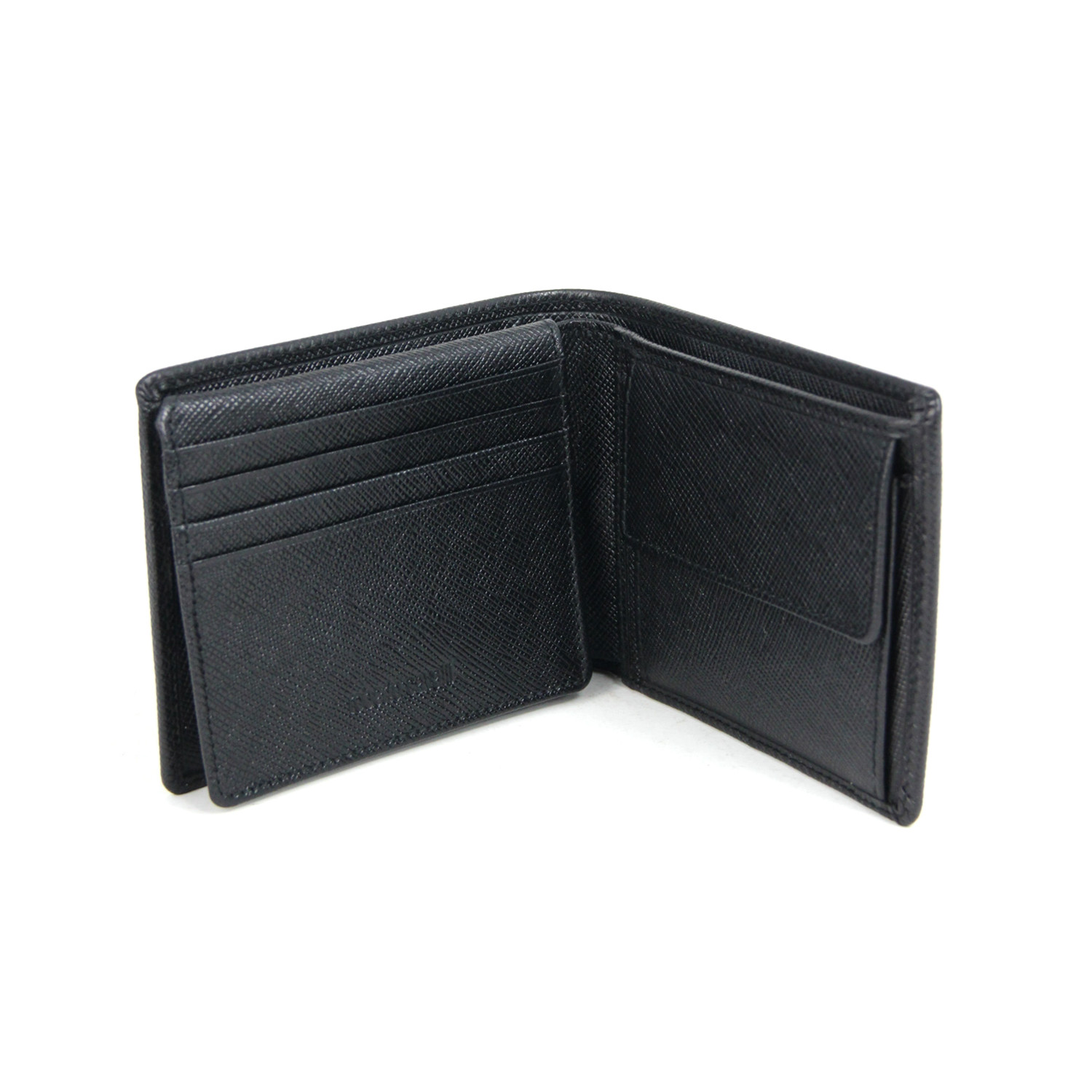 Textured Bi-Fold Wallet // Black - Roberto Cavalli - Touch of Modern