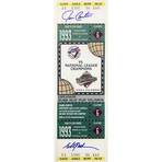 Joe Carter + Mitch Williams // Autographed 1993 World Series Mega Ticket