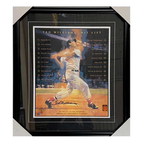 Ted Williams // Framed Autographed Photo