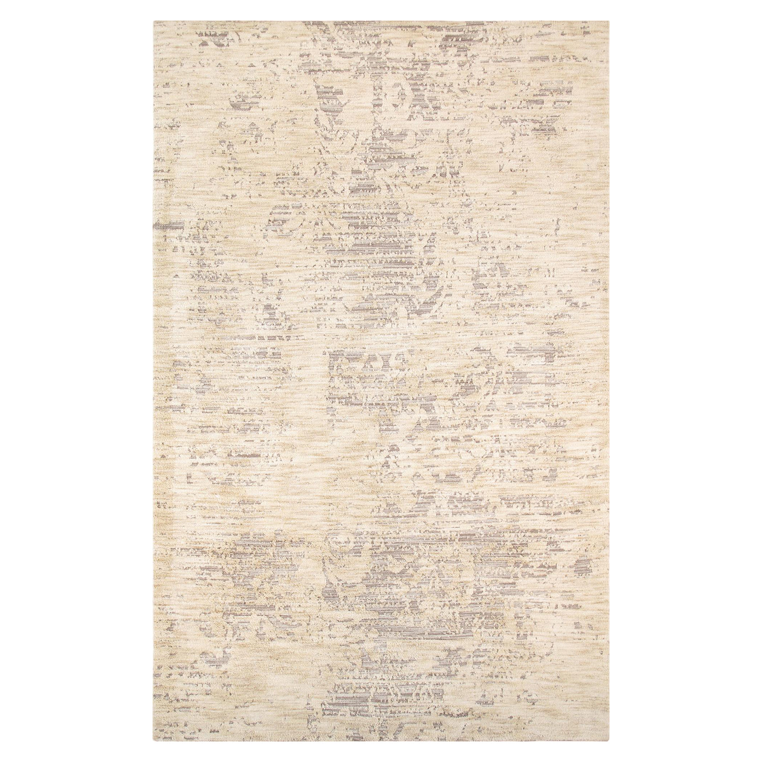 Hozn Collection // HandTufted Microfiber Area Rug // Beige V2 // 5' x
