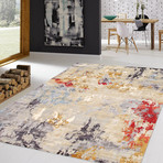 Modern Collection // Hand-Knotted Silk + Wool Area Rug // Multi // 8'10" x 11'10"