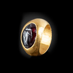 Ancient Greek 22K+ Gold Ring w/ Carnelian Intaglio