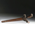 Early 20th C. Indonesian Iron, Brass & Wood Kris