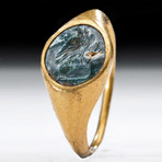 Roman 22K+ Gold Ring w/ Stone Intaglio Eagle