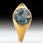 Roman 22K+ Gold Ring w/ Stone Intaglio Eagle