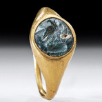 Roman 22K+ Gold Ring w/ Stone Intaglio Eagle