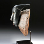 Early 20th C. African Guro Painted Wood Face Mask