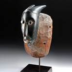 Early 20th C. African Guro Painted Wood Face Mask