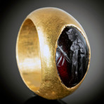 Ancient Greek 22K+ Gold Ring w/ Carnelian Intaglio