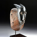 Early 20th C. African Guro Painted Wood Face Mask