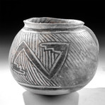 Anasazi Black on White Pottery Mug w/ Handle