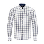 Emesto Button-Up Shirt // White + Navy (M)