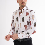 Lucio Button-Up Shirt // White + Multicolor (M)