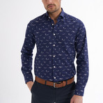 Tommaso Button-Up Shirt // Navy + White (L)