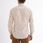 Lucca Button-Up Shirt // Beige + White (L)