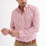 Lauro Button-Up Shirt // White + Light Red (2XL)
