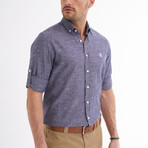 Ric Linen Button-Up Shirt // Light Navy (L)