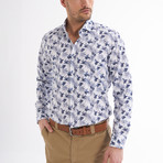 Fico Button-Up Shirt // White + Navy (S)