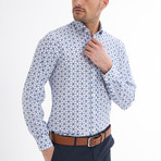 Fabien Button-Up Shirt // White + Navy (3XL)