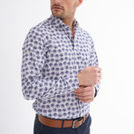 Gavino Button-Up Shirt // White + Navy (L)