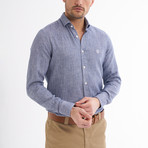 Paulo Linen Button-Up Shirt // Navy (S)